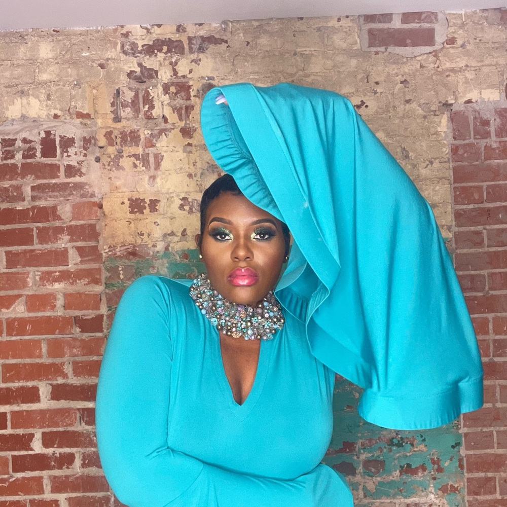 Turquoise plus size dress